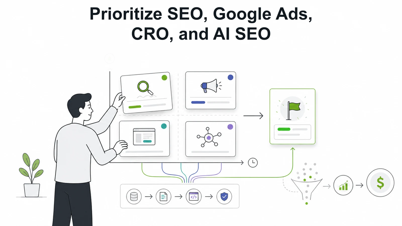 SEO Google Ads CRO and AI SEO prioritization map